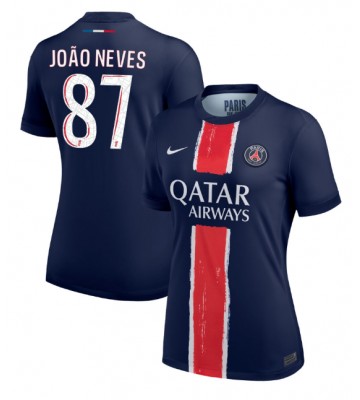 Paris Saint-Germain Joao Neves #87 Replika Hjemmebanetrøje Dame 2024-25 Kortærmet